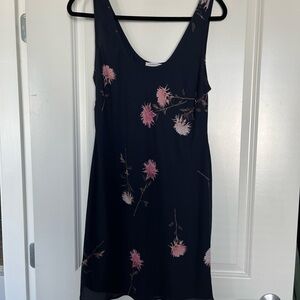 Aritzia Navy and Pink Floral Mini Dress